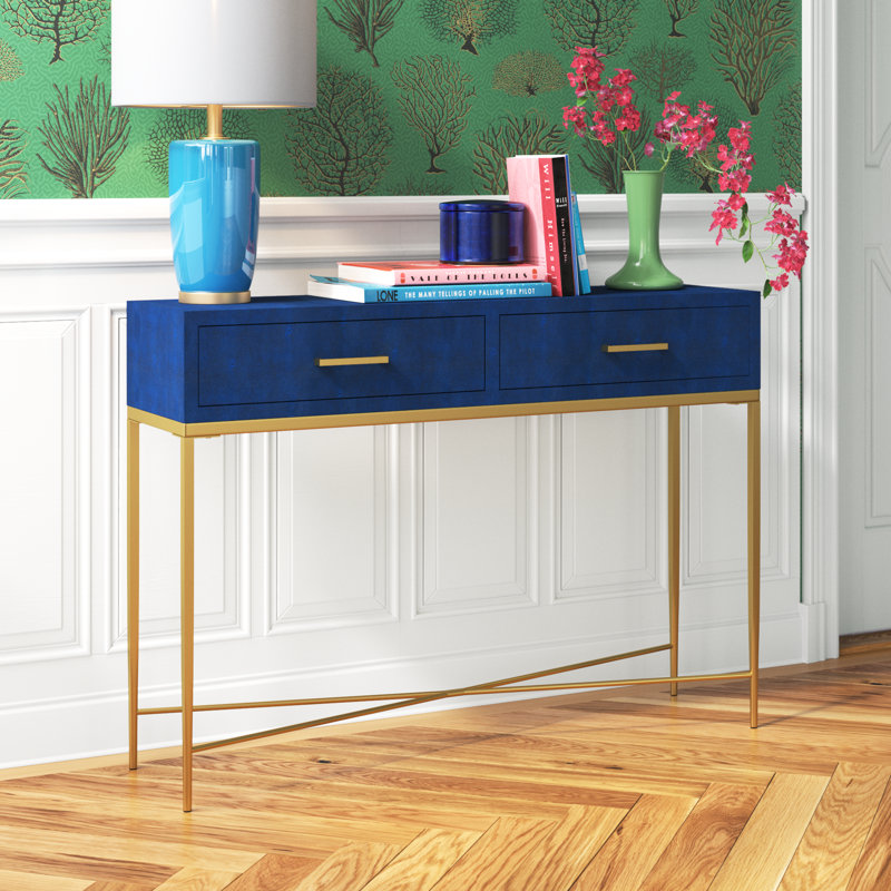 Carnaby 42 Console Table Etta Avenue Table Top Color White